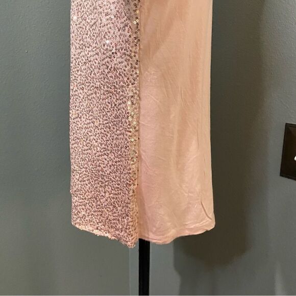 INC International Concepts Rose gold Sequins Cold Shoulder Blouse Tunic - Picture 4 of 9